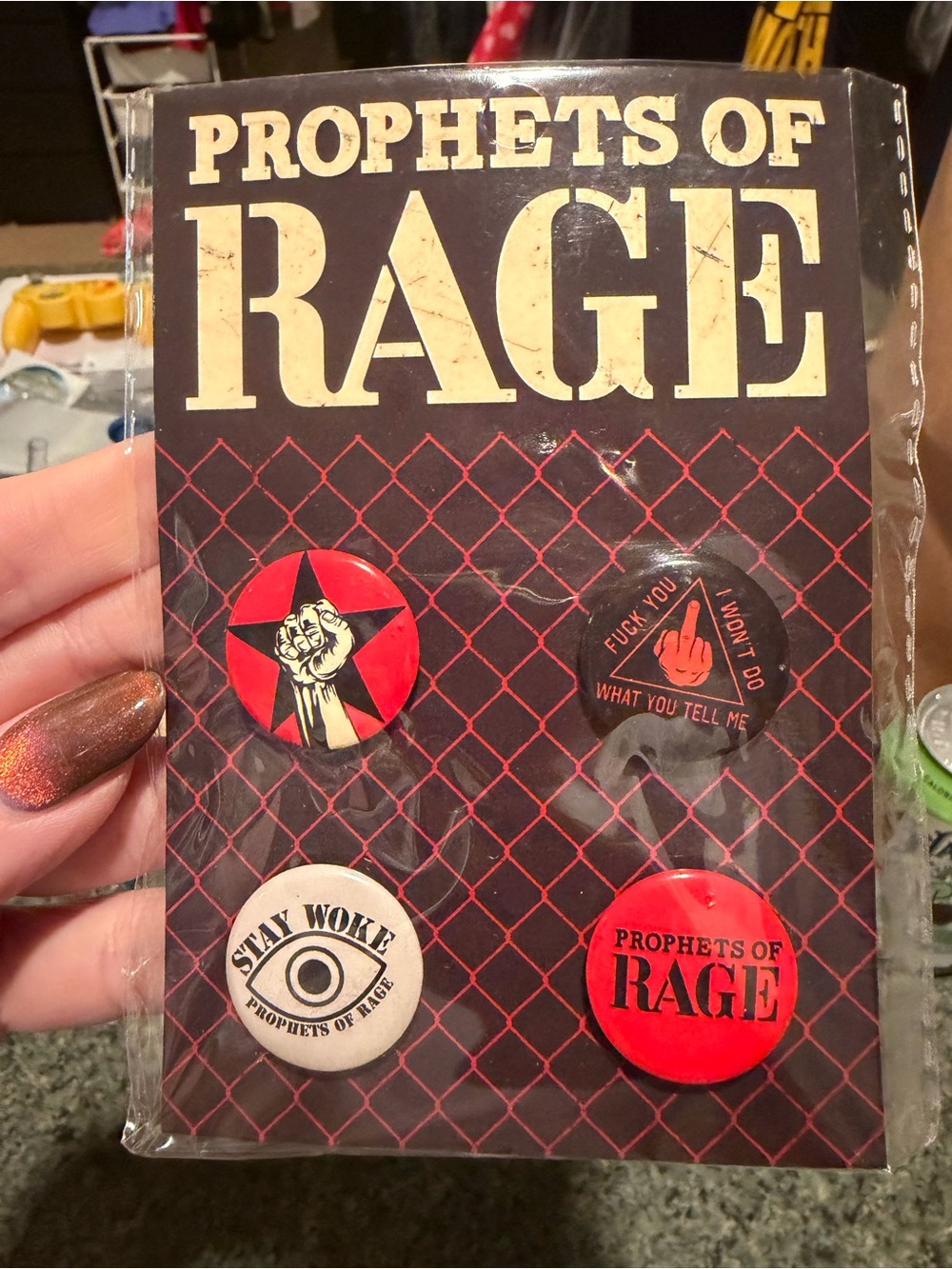 Prophets of Rage Button Pin Set - concert merch pin pack
